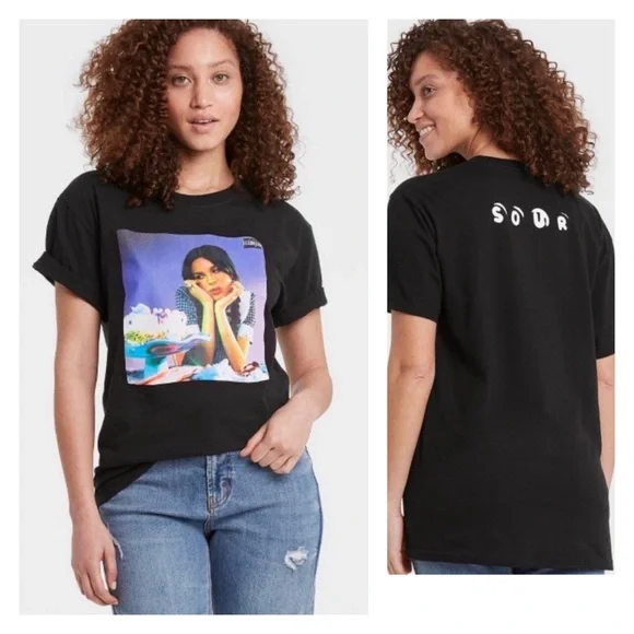 Olivia Rodrigo Sour Classic T Shirt Black Size Medium - Picture 10 of 10